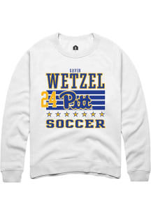 Gavin Wetzel Rally Mens White Pitt Panthers NIL Striped Player Crew