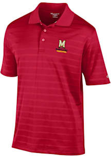 Champion Maryland Terrapins Mens Red Primary Logo Short Sleeve Polo