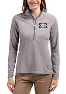 Cutter and Buck Big 12 Womens Ash Adapt Eco Qtr Zip Pullover