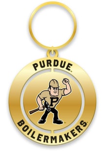 Black Purdue Boilermakers Retro Mascot Spinner Keychain