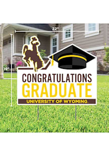 Wyoming Cowboys Congratulations Graduate Yard Sign - White