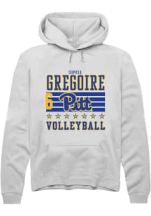 Sophia Gregoire Rally Mens White Pitt Panthers NIL Striped Player Hood