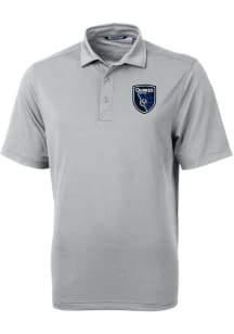 Cutter and Buck San Jose Earthquakes Grey Virtue Eco Pique Big and Tall Polo