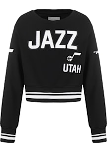 Pro Standard Utah Jazz Girls Black Retro Classics Long Sleeve Sweatshirt