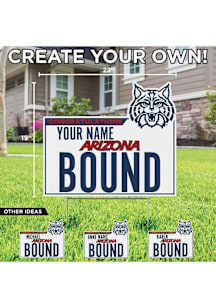 Arizona Wildcats Personalized School Bound Yard Sign - White