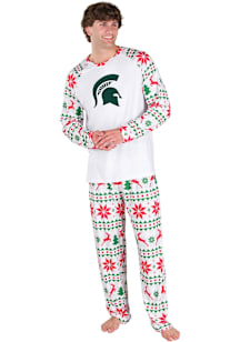Concepts Sport Michigan State Spartans Mens White Holiday Tidings Sleep Pants