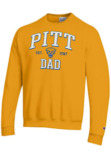 Champion Pitt Panthers Mens Gold Est Date Dad Powerblend Long Sleeve Crew Sweatshirt