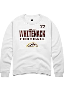 Hunter Whitenack Western Michigan Broncos Mens White Football NIL Stacked Box Player Crew