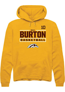 Max Burton Western Michigan Broncos Mens Gold NIL Stacked Box Player Hood