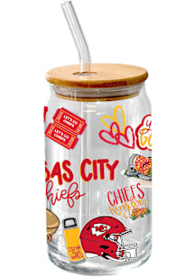 Kansas City Chiefs Cheer Glass Tumbler Pint Glass - White