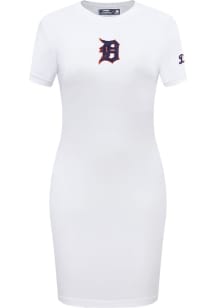 Pro Standard Detroit Tigers Womens White Classic Short Sleeve Dress