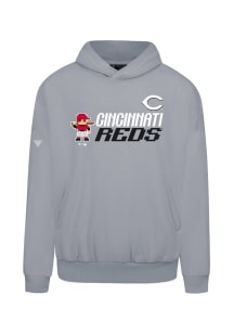 Levelwear Cincinnati Reds Mens Grey Contact 8-Bit Baseball Long Sleeve Hoodie