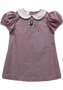 Vive La Fete New Mexico State Aggies Toddler Girls Crimson Gingham Collar Short Sleeve Dress