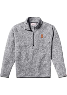 Illinois Fighting Illini Mens Grey Saranac Long Sleeve Qtr Zip Pullover