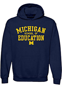 Mens Navy Blue Michigan Wolverines Marsal Family School of Education Hooded Sweatshirt