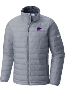 Columbia K-State Wildcats Mens Powder Lite Heavyweight Jacket - Grey