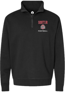Aaron Scott Jr Mens Rally Black Ohio State Buckeyes NIL Embroidered Qtr Zip Pullover