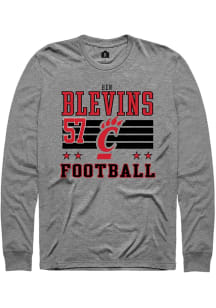 Ben Blevins Mens Grey Cincinnati Bearcats NIL Striped Long Sleeve Player T Shirt