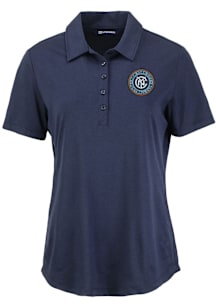 Cutter and Buck New York City FC Womens Navy Blue Coastline Eco Short Sleeve Polo Shirt