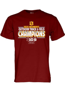 USC Trojans Big 10 Womens Track Short Sleeve T Shirt - Cardinal
