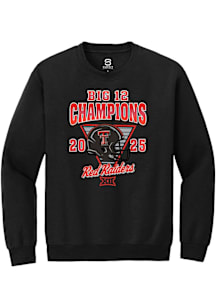 Summit Sportswear Texas Tech Red Raiders Mens Black 2025 Big 12 Football Champions HELMET Long Sle..