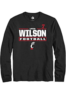 Logan Wilson Cincinnati Bearcats Black Football NIL Stacked Box Long Sleeve Player T Shirt