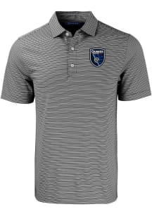 Cutter and Buck San Jose Earthquakes Black Forge Double Stripe Big and Tall Polo