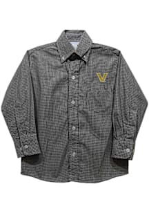 Vive La Fete Vanderbilt Commodores Youth Black Gingham Long Sleeve Polo