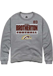 Ryan Brotherton Western Michigan Broncos Mens Grey Football NIL Stacked Box Player Crew