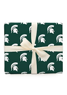 Michigan State Spartans 6" Green and White Crest Wrapping Paper