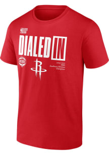 Houston Rockets Red 2025 Division Champions Locker Room Assist Leader Short Sleeve T Shirt