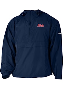 Columbia Ole Miss Rebels Mens Navy Blue Heat Seal Prodigy Long Sleeve Qtr Zip Pullover
