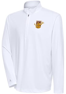 Antigua Detroit City FC Mens White Tribute Long Sleeve Qtr Zip Pullover
