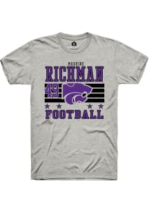 Maguire Richman Rally Mens Ash K-State Wildcats NIL Striped Player T Shirt