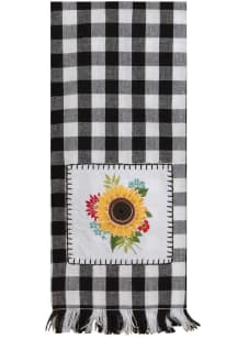 Kansas Sunflowers with Checkered Pattern Towel