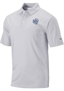 Mens Michigan Wolverines Grey Columbia Vault Heat Seal Omni Wick Club Invite Short Sleeve Polo Shi..