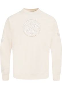 Pro Standard Denver Nuggets Mens White Neutral Long Sleeve Fashion Sweatshirt