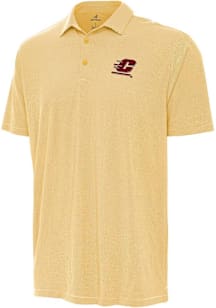 Antigua Central Michigan Chippewas Mens Gold Twine Short Sleeve Polo
