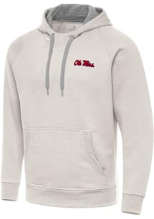 Antigua Ole Miss Rebels Mens White Victory Long Sleeve Hoodie