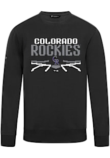 Levelwear Colorado Rockies Mens Black Zane Arcade Long Sleeve Crew Sweatshirt