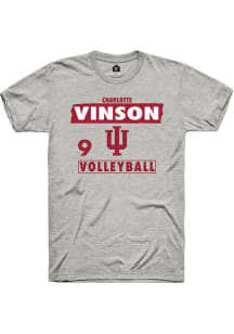 Charlotte Vinson Rally Mens Ash Indiana Hoosiers NIL Striped Player T Shirt