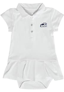 New Hampshire Wildcats Baby Girls White Caroline Short Sleeve Dress