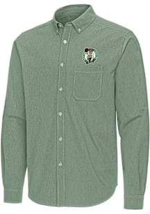 Antigua Boston Celtics Mens Green Porter Long Sleeve Dress Shirt