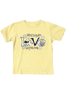 Blue 84 Michigan Wolverines Girls  Floral Minnie Short Sleeve Tee
