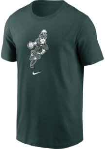 Michigan State Spartans Green Nike Sparty Playing Basketball Short Sleeve T Shirt
