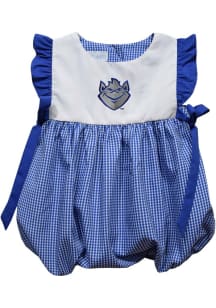 Vive La Fete Saint Louis Billikens Baby Girls Blue Gingham Bubble Short Sleeve Dress