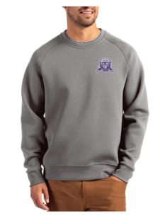 Mens Northwestern Wildcats Graphite Cutter and Buck Vault Roam Crew Sweatshirt
