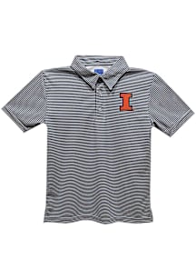 Vive La Fete Illinois Fighting Illini Toddler Navy Blue Pencil Stripe Short Sleeve Polo Shirt