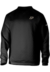 Columbia Purdue Boilermakers Mens Black Finder Long Sleeve Crew Sweatshirt