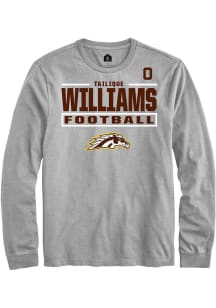 Tailique Williams Mens Grey Western Michigan Broncos NIL Stacked Box Long Sleeve Player T Shirt